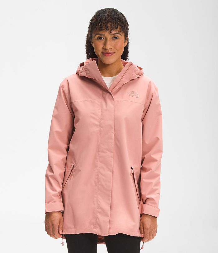 Casaca Impermeable The North Face Mujer Voyage Midi Rosas - Peru 57803TAVN